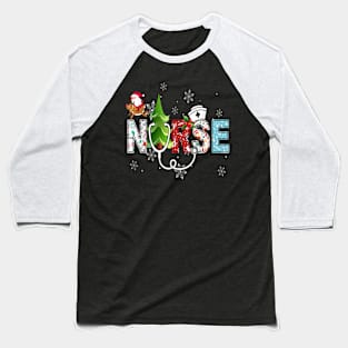 Nurse Stethoscope Christmas Tree Ornaments Decor Baseball T-Shirt